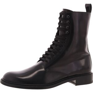 Saint Laurent Mens Vaughn 20 Black Lace-Up Combat & Lace-Up Boots New